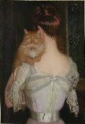 Lilla Cabot Perry Woman with Cat china oil painting artist